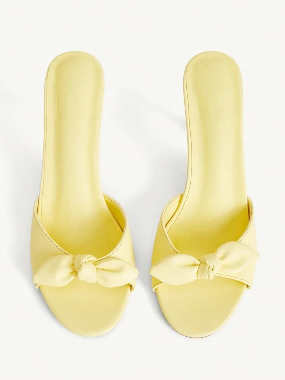 yellow Elegant Women's Round Toe High Heel Mules Sandals Shoes